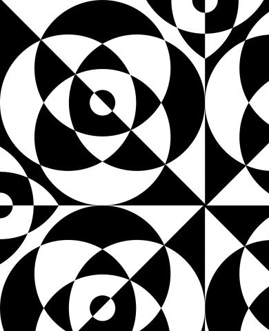 Jersey Black and White Geometric Quilt Rose