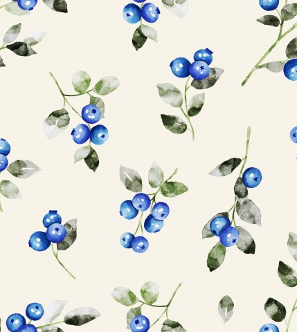 Jersey Blaubeeren Ecru 22x22 cm Fliese