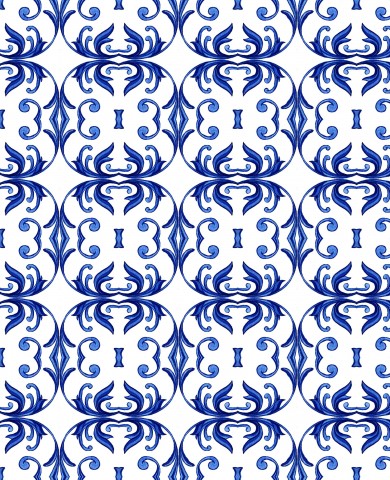 Jersey Blue floral azulejo tile decoration