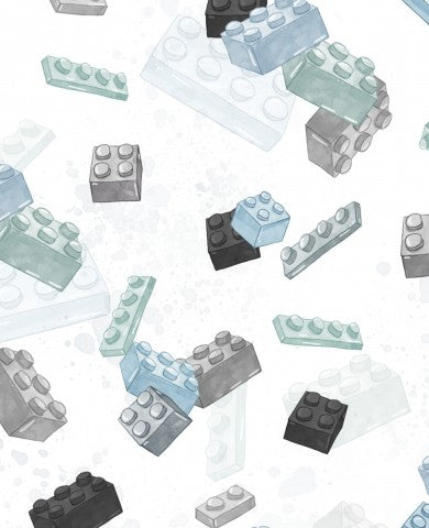 Briques Lego aquarelle en coton satiné