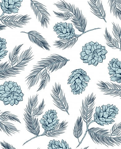 Jersey Blue White Winter Pine Cones