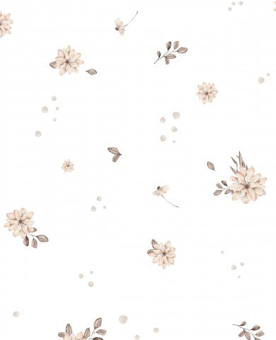 Wasserdichter Stoff Blumen 30x30cm weiß