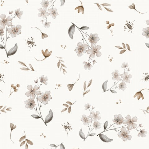 Jersey Floral-Sarah-Beige-Ivory