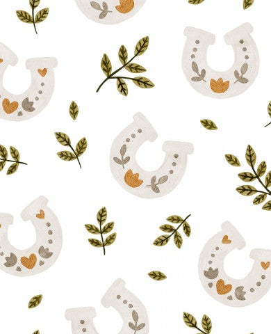 Jersey Floral Horseshoe White