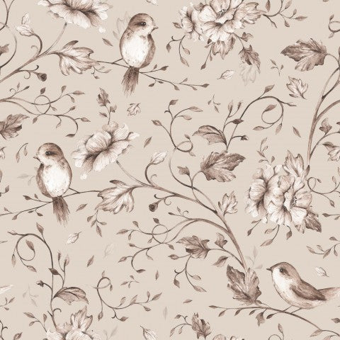 Jersey flower birds small taupe