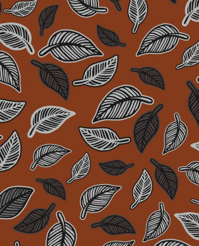 Muslin Brown and Black Autumn Simple Leaves