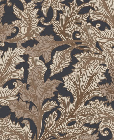 Musselin Brown Vintage Acantus Foliage Leaves