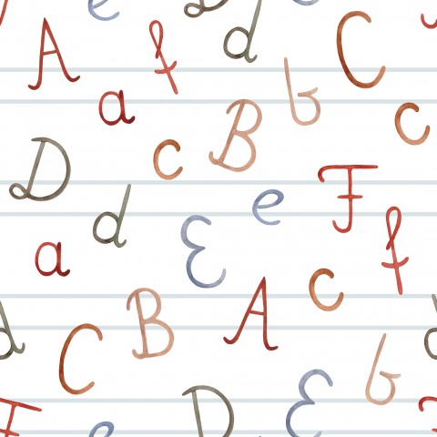 Canvas cotton seamless background with a vector of the alphabet letters