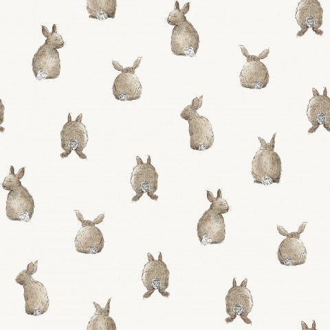 Canvas cotton a rabbit pattern on a white background