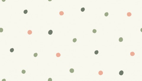  Maglia a coste con sfondo bianco e pois verdi e rosa