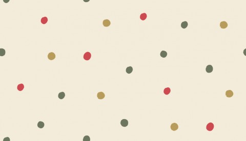 Wasserdichter Stoff Bunte Weihnachtspunkte Beige