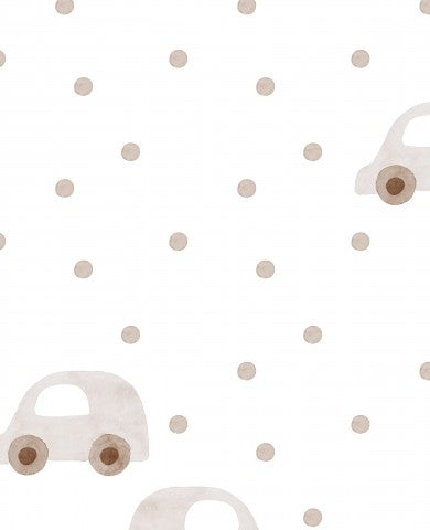 Voitures et pois en coton satiné