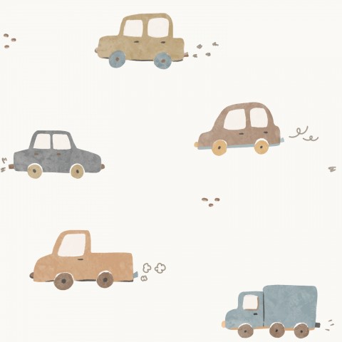 Canvas Cotton Cars Off White - Tessuti naturalmente morbidi per cucire al metro: 100% cotone, naturalmente morbido, ideale per abbigliamento e accessori, colore bianco sporco, e