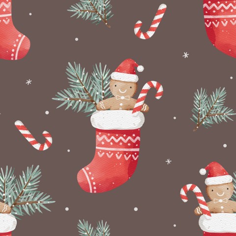 Wasserdichter Stoff Christmas stocking Brown