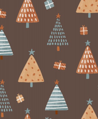 Canvas cotton Christmas trees and gift vectors