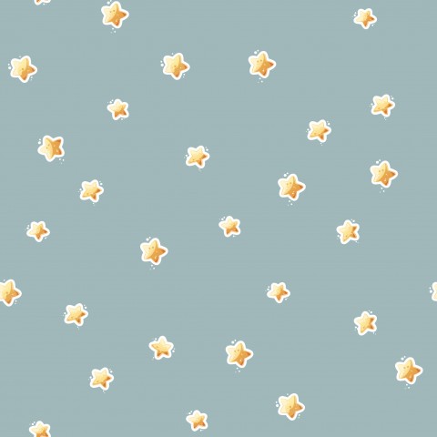 Satin cotton stars on blue background