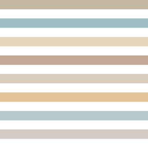 Jersey Colorful Stripes Brown Blue 16x16cm