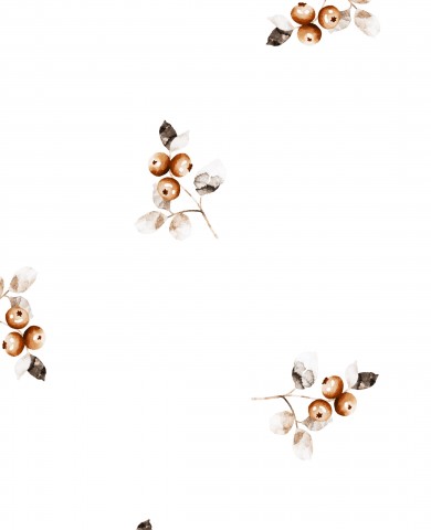 Waterproof fabric berries and leaves on a white background