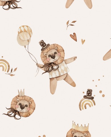 Musselin Löwenbären und Luftballons