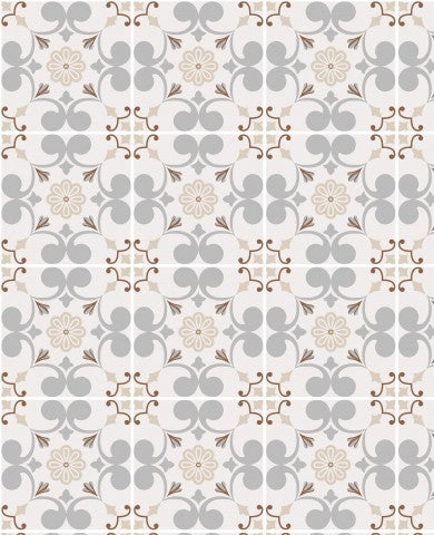 Jersey Creamy Classic Floral Tiles