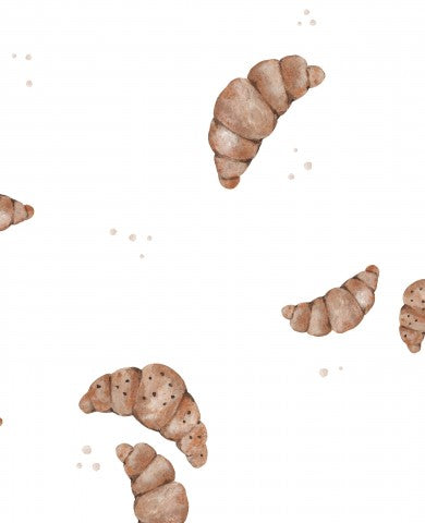  Croissant in tessuto impermeabile su sfondo bianco