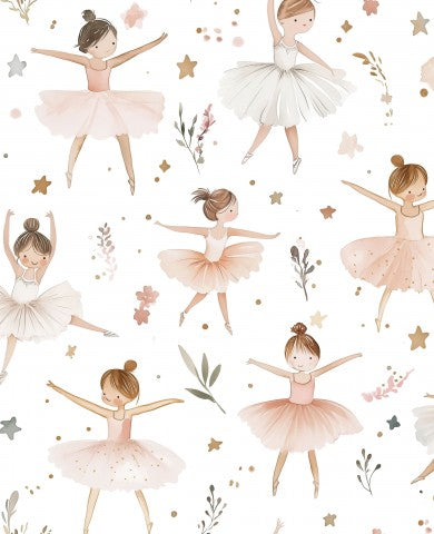 Jersey Cute Ballerina Ballet Dancers and flowers