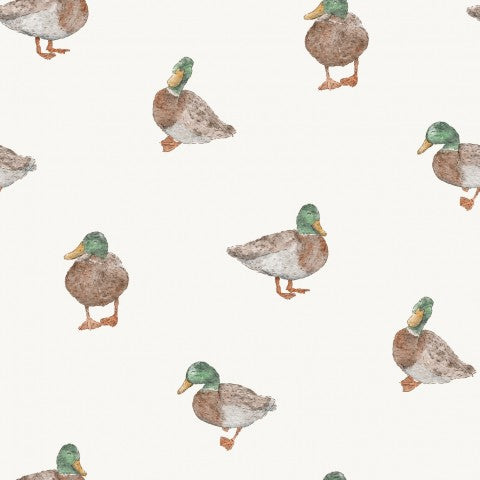 SoftShell a pattern of ducks and fish on a white background