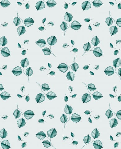 Waterproof Fabric Cute Small Watercolor Green Twigs