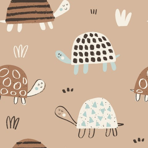 Musselin Cute turtles Beige