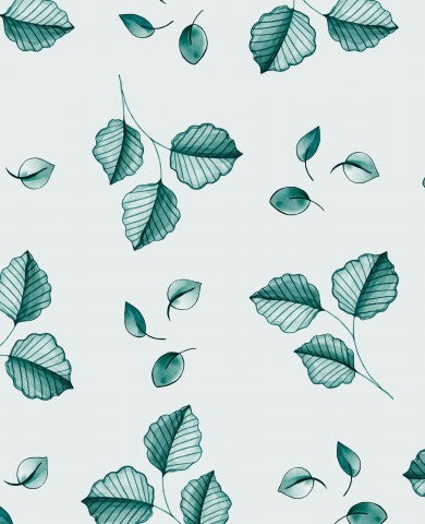 Musselin Cute Watercolor Green Twigs
