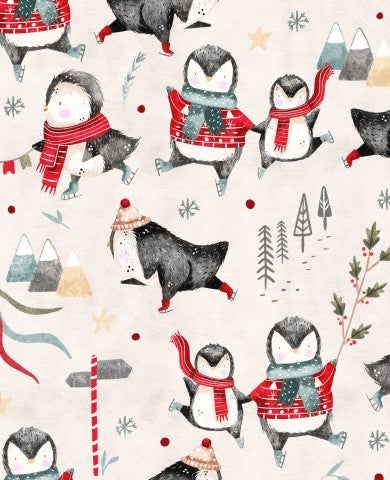 Pingouins à carapace molle et sapins de Noël