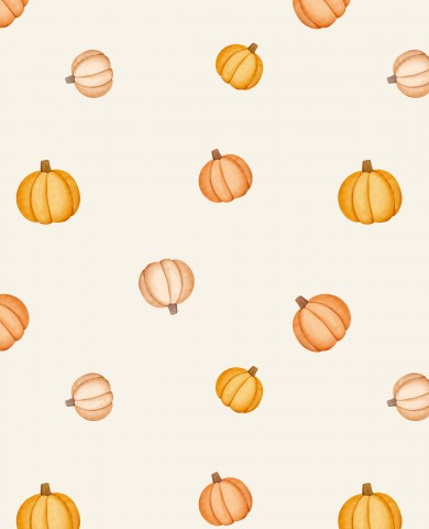 Wasserdichter Stoff ditsy pumpkins ecru