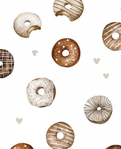 Jersey donuts with hearts white