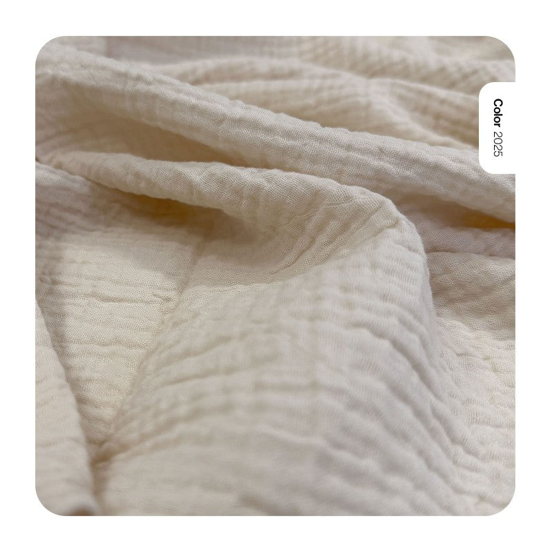 Double gaze blanc perle