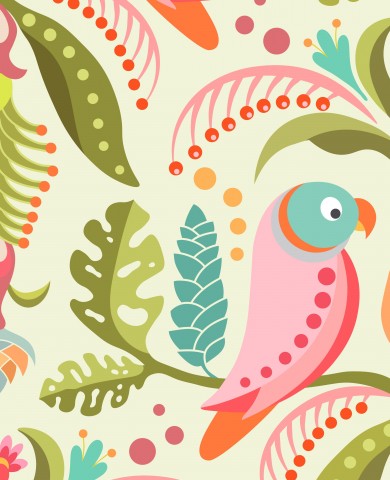  Grandi pappagalli della giungla in tela di cotone: una scelta perfetta per abiti e accessori unici. Cotone di qualità garantita, consistenza morbida e colori vivaci.