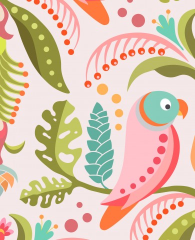  Ampia tela di cotone per disegni di pappagalli della giungla: ideale per la tua prossima proiezione ravvicinata!