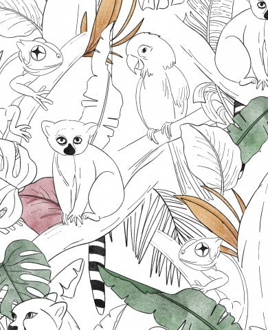 Jersey Jungle Animals WHITE