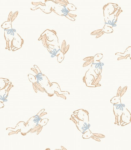 Jersey Easter Bunny with Bow in Spring Blue