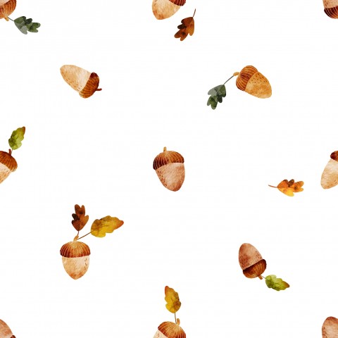 Jersey acorns white 15x15