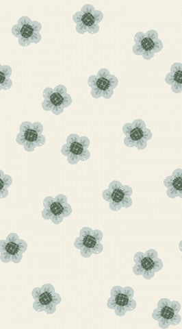 Jersey Simple Flowers in Blue