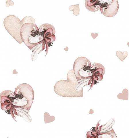  Cuori e fiocchi in French Terry acquerello