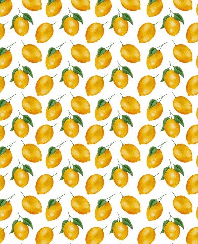 Jersey Single Watercolor Lemons
