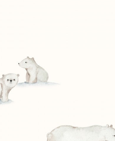 Jersey polar bears 30x30cm ecru
