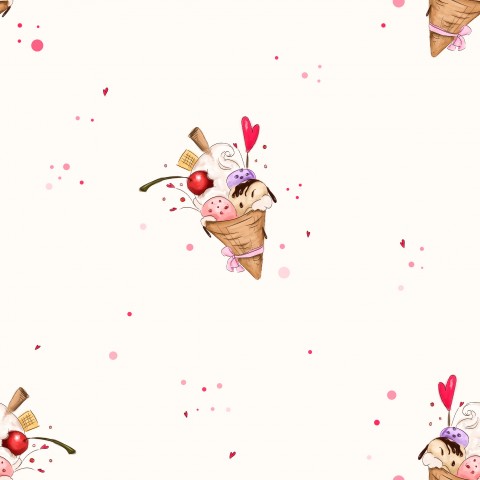 Jersey ice cream 20x20cm ecru