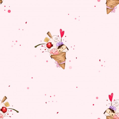 Jersey ice cream 20x20cm pink