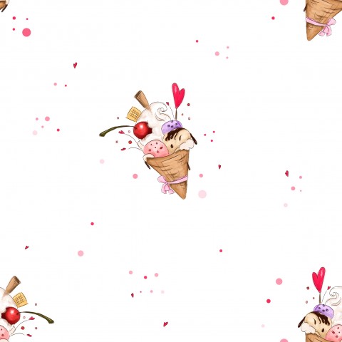 French Terry Eiscreme und Kirschen