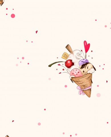 Jersey ice cream 30x30cm cream