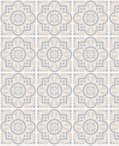 Jersey Elegant geometric floral tiles