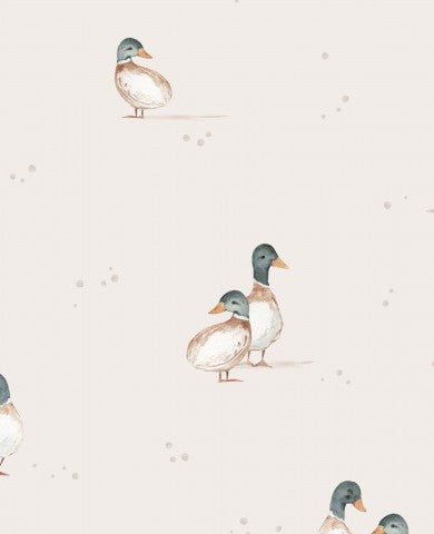 Jersey ducks 30x30cm beige dots