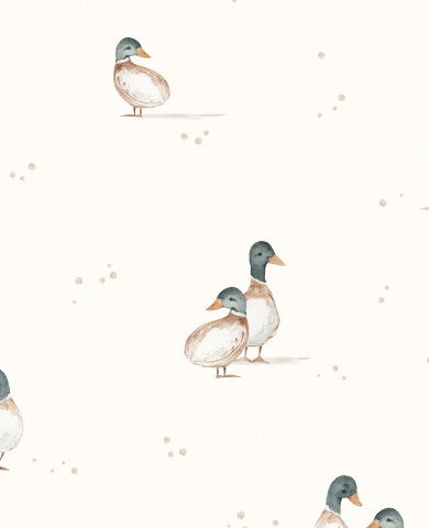 Jersey ducks 30x30cm cream-colored dots